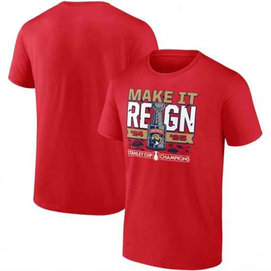 Men Florida Panthers Red Back To Back Stanley Cup Champions Local T Shirt 1